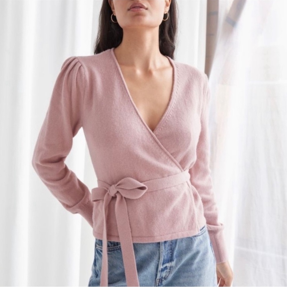 And other stories pink wrap sweater